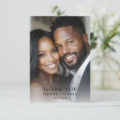 Elegante bruiloft Afro-Amerikaanse 2 foto Dank u Bedankkaart (Staand voorkant)