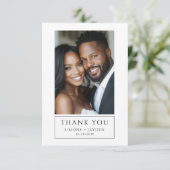 Elegante bruiloft Afro-Amerikaanse 2 foto Dank u Bedankkaart (Staand voorkant)
