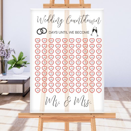 Elegante bruiloft aftellen transparant acryl bord