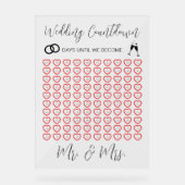 Elegante bruiloft aftellen transparant acryl bord (Voorkant)