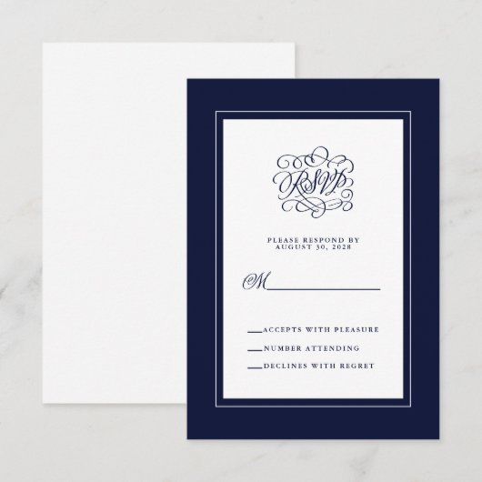 Elegante bruiloft antwoord Chique behuizing Donker (Voorkant / Achterkant)
