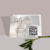 Elegante bruiloft antwoord RSVP aangepaste foto Informatiekaartje