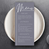 Elegante bruiloft aquarelBloem somberGrijs diner Menu