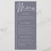 Elegante bruiloft aquarelBloem somberGrijs diner Menu (Voorkant)