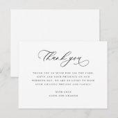 Elegante bruiloft bedankbriefjes briefkaart (Voorkant / Achterkant)