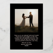 Elegante bruiloft bedankkaart 2 foto Roos Gold Folie Feestdagenkaart (Achterkant)