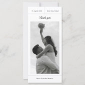 Elegante bruiloft bedankkaart met foto (Voorkant)