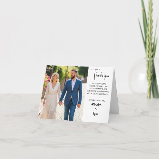 ELEGANTE BRUILOFT BEDANKKAART – MINIMALISTISCHE ST (Voorkant)