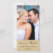 Elegante bruiloft Bedankt Fotokaart / Champagne (Voorkant)