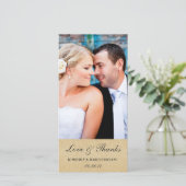 Elegante bruiloft Bedankt Fotokaart / Champagne (Staand voorkant)