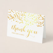 Elegante bruiloft Bedankt Gold Foil Confetti Folie Kaarten (Voorkant)