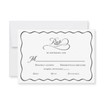 Elegante bruiloft behuizing Wavy Lijst zwart