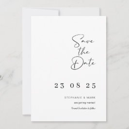 Elegante bruiloft bespaar de minimalistische data kaart