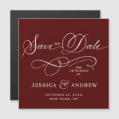 Elegante Bruiloft Bewaar de Datum Eenvoudige Magne (Voorkant / Achterkant)