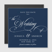 Elegante Bruiloft Bewaar de Datum Eenvoudige Magne (Voorkant / Achterkant)