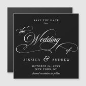 Elegante Bruiloft Bewaar de Datum Eenvoudige Magne (Voorkant / Achterkant)