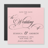 Elegante Bruiloft Bewaar de Datum Eenvoudige Magne (Voorkant / Achterkant)