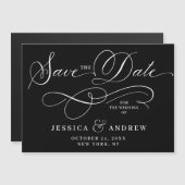 Elegante Bruiloft Bewaar de Datum Eenvoudige Magne (Voorkant / Achterkant)