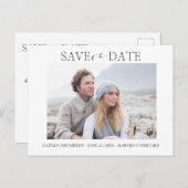 Elegante bruiloft Bewaar de datum Foto Briefkaart (Voorkant / Achterkant)