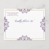 Elegante bruiloft Bewaar de datum  pruim Aankondigingskaart (Achterkant)