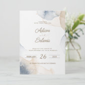 elegante bruiloft Bewaar de datum uitnodiging (Staand voorkant)