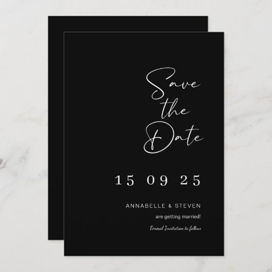 Elegante bruiloft bewaar de datumkaart kaart (Voorkant / Achterkant)