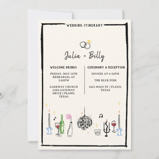 Elegante bruiloft Bewaar de datumkaarten Kaart (Achterkant)