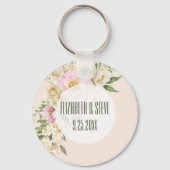 Elegante bruiloft Bijbel Verse Genesis Bloemen Ran Sleutelhanger (Achterkant)