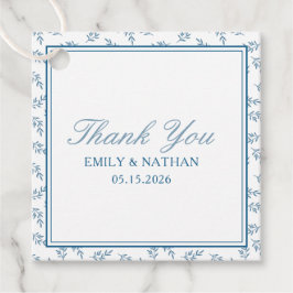 Elegante bruiloft Blauwe Tuin Gepersonaliseerd Dan Bedankjes Labels