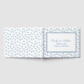 Elegante bruiloft blauwe tuin patroon gepersonalis gastenboek (Volledig)