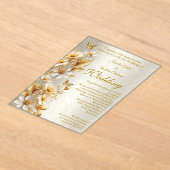 Elegante bruiloft Bloemen Crème Gouden Vlinders Acryl Uitnodigingen (Laagn)