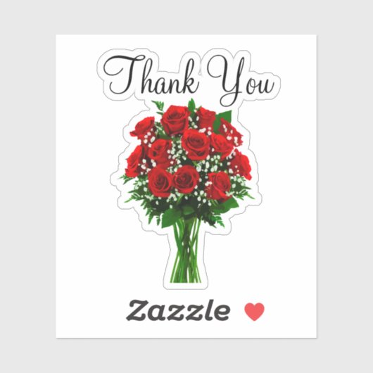 Elegante bruiloft bloemen dank u Stickers (Vel)