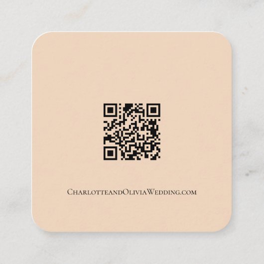 Elegante Bruiloft Bloemen Gedempte Groen en Perzik Informatiekaartje (Achterkant)