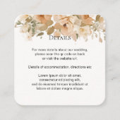 Elegante Bruiloft Bloemen Gedempte Groen en Perzik Informatiekaartje (Voorkant)