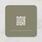 Elegante Bruiloft Bloemen Gedempte Groen en Perzik Informatiekaartje (Achterkant)