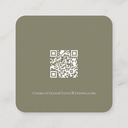 Elegante Bruiloft Bloemen Gedempte Groen en Perzik Informatiekaartje (Achterkant)