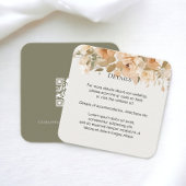 Elegante Bruiloft Bloemen Gedempte Groen en Perzik Informatiekaartje