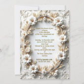 Elegante bruiloft Bloemen Goud Wit Lijst Kaart (Achterkant)