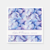 Elegante bruiloft Bloemen Hortensia Blauw & Lavend Servet (Voorkant)