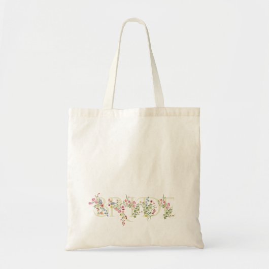 Elegante bruiloft bloemen lente BRUID Bruidsfeest Tote Bag (Voorkant)