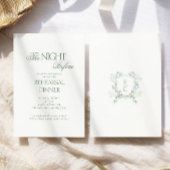 Elegante bruiloft Bloemen Monogram repetitie diner Informatiekaartje