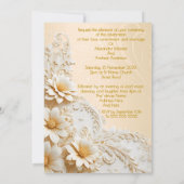 Elegante bruiloft Bloemen Perzik Crème Witte Bloem Kaart (Achterkant)