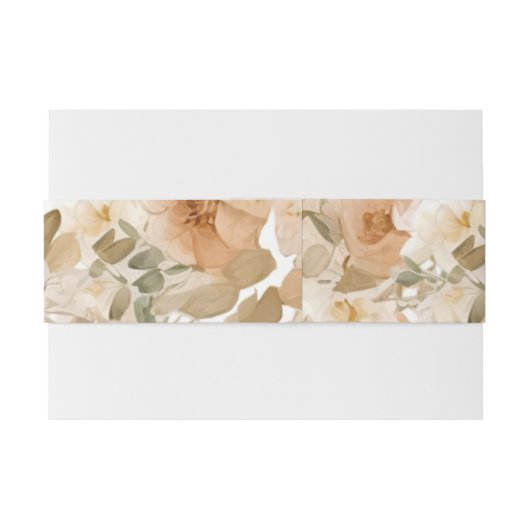 Elegante bruiloft bloemengemuteerde groen en perzi uitnodigingen wikkel (Achterkant Voorbeeld)