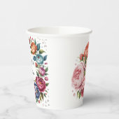 Elegante bruiloft bloemenkrans papieren bekers (Links)