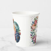 Elegante bruiloft bloemenkrans papieren bekers (Rechts)