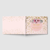 Elegante bruiloft | Blush Pink Floral Gold Confett Gastenboek (Volledig)