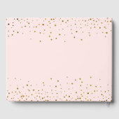 Elegante bruiloft | Blush Pink Floral Gold Confett Gastenboek (Achterkant)