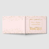Elegante bruiloft | Blush Pink Gold Confetti Gastenboek (Volledig)