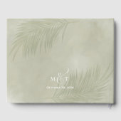Elegante bruiloft Boho minimalistische palmbladere Gastenboek (Achterkant)