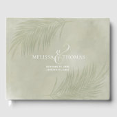 Elegante bruiloft Boho minimalistische palmbladere Gastenboek (Voorkant)